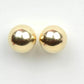 14k Solid Yellow Gold Ball stud earrings with screw back round High Polish