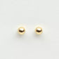 14k Solid Yellow Gold Ball stud earrings with screw back round High Polish