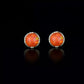 14k Yellow Gold Round Opal Stud Earrings/ Screw Back