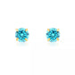 14K Solid Yellow Gold 3mm Round Birthstone Stud Earrings with screw back