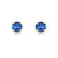 14K Solid Yellow Gold 3mm Round Birthstone Stud Earrings with screw back