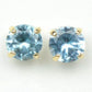 14K Solid Yellow Gold 4mm Round Birthstone Stud Earrings with screw back