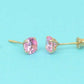 14K Solid Yellow Gold 4mm Round Birthstone Stud Earrings with screw back