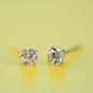 4K Yellow Gold 3mm Round Birthstone Stud Earrings with Push Back