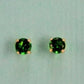 4K Yellow Gold 3mm Round Birthstone Stud Earrings with Push Back