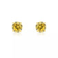 14K Solid Yellow Gold 4mm Round Birthstone Stud Earrings with screw back