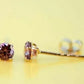 4K Yellow Gold 3mm Round Birthstone Stud Earrings with Push Back