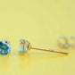 4K Yellow Gold 3mm Round Birthstone Stud Earrings with Push Back