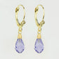 14k Yellow Gold Tear Drop Dangle leverback Earrings