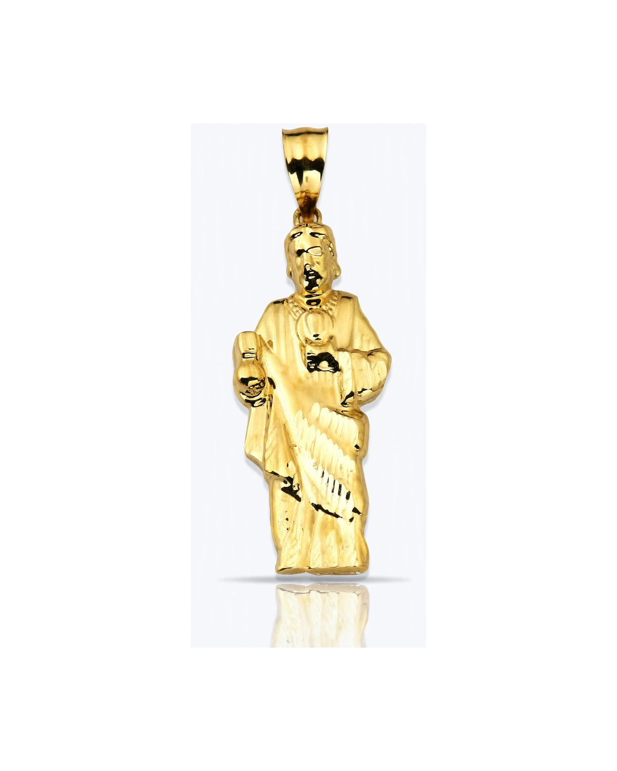 Saint Jude Standing Figure Pendant - 10K Yellow Gold