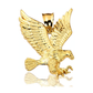Soaring Eagle Pendant with Raised Wings and Fan Tail - 10K Yellow Gold