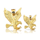 Soaring Eagle Pendant with Raised Wings and Fan Tail - 10K Yellow Gold