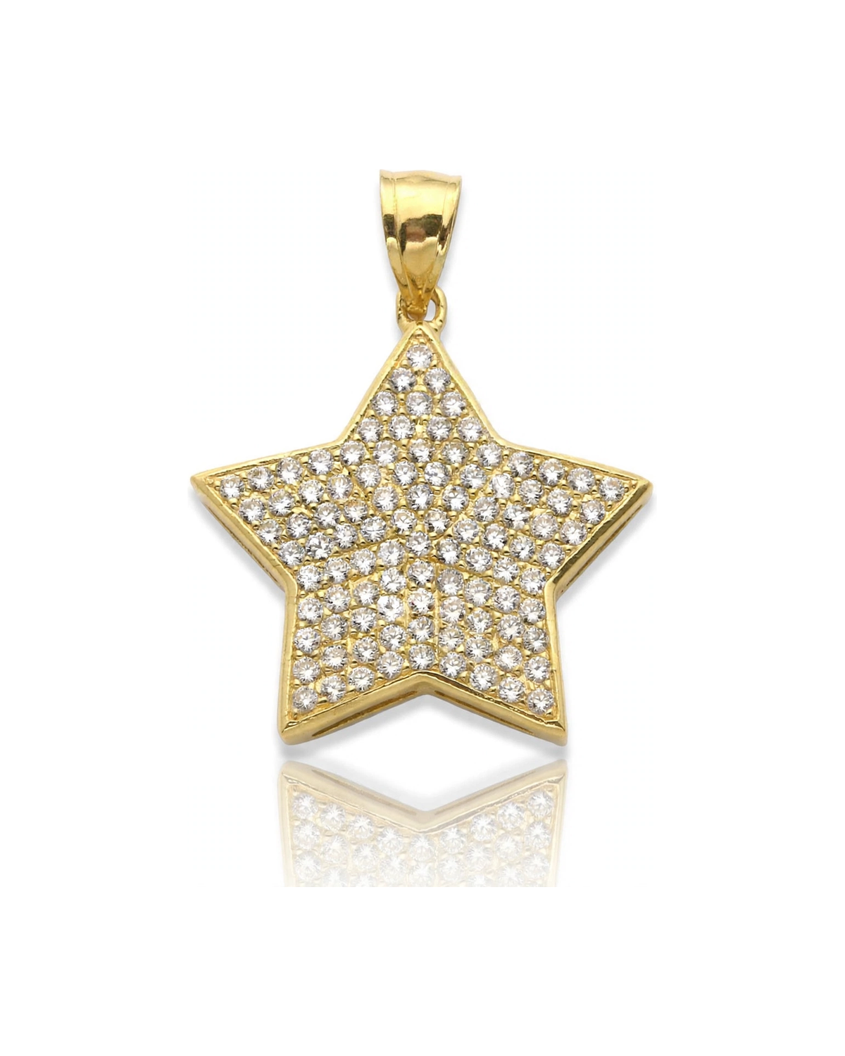 Star Pendant with CZ Pavé - 10K Gold
