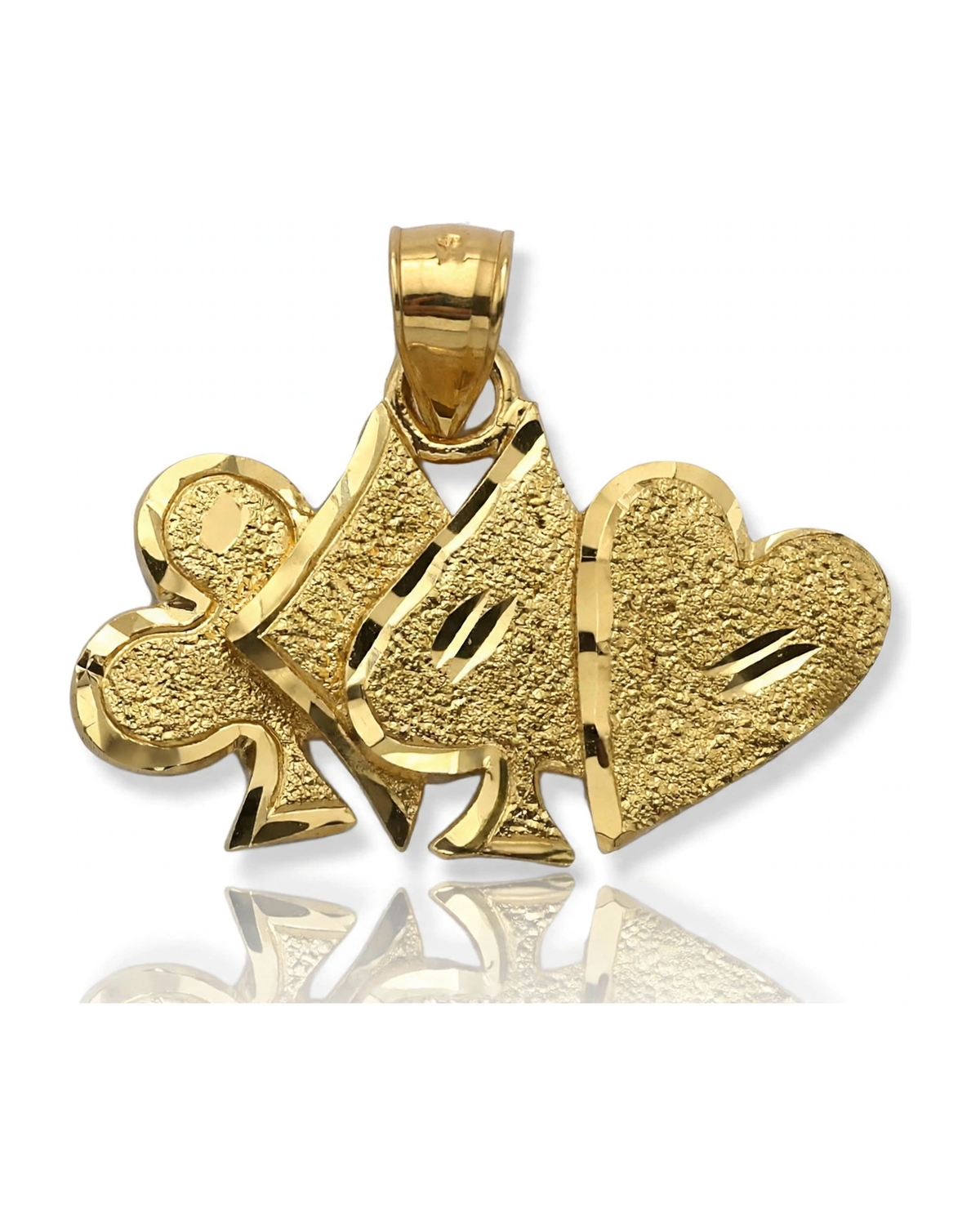 Card Suits Pendant Cluster - 10K Yellow Gold