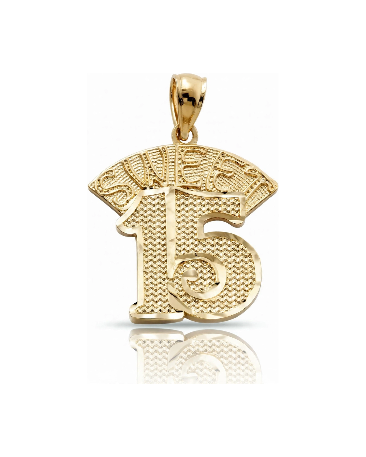 Sweet 15 Pendant Jersey Number - 10K Yellow Gold