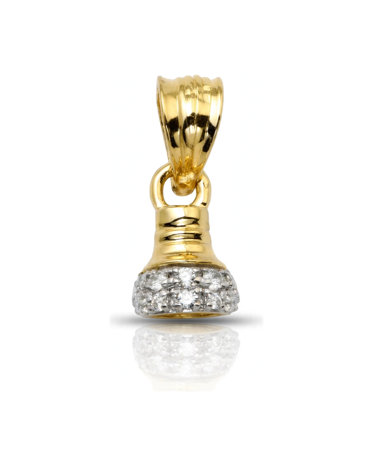 Teardrop Pendant with CZ - 10K Gold