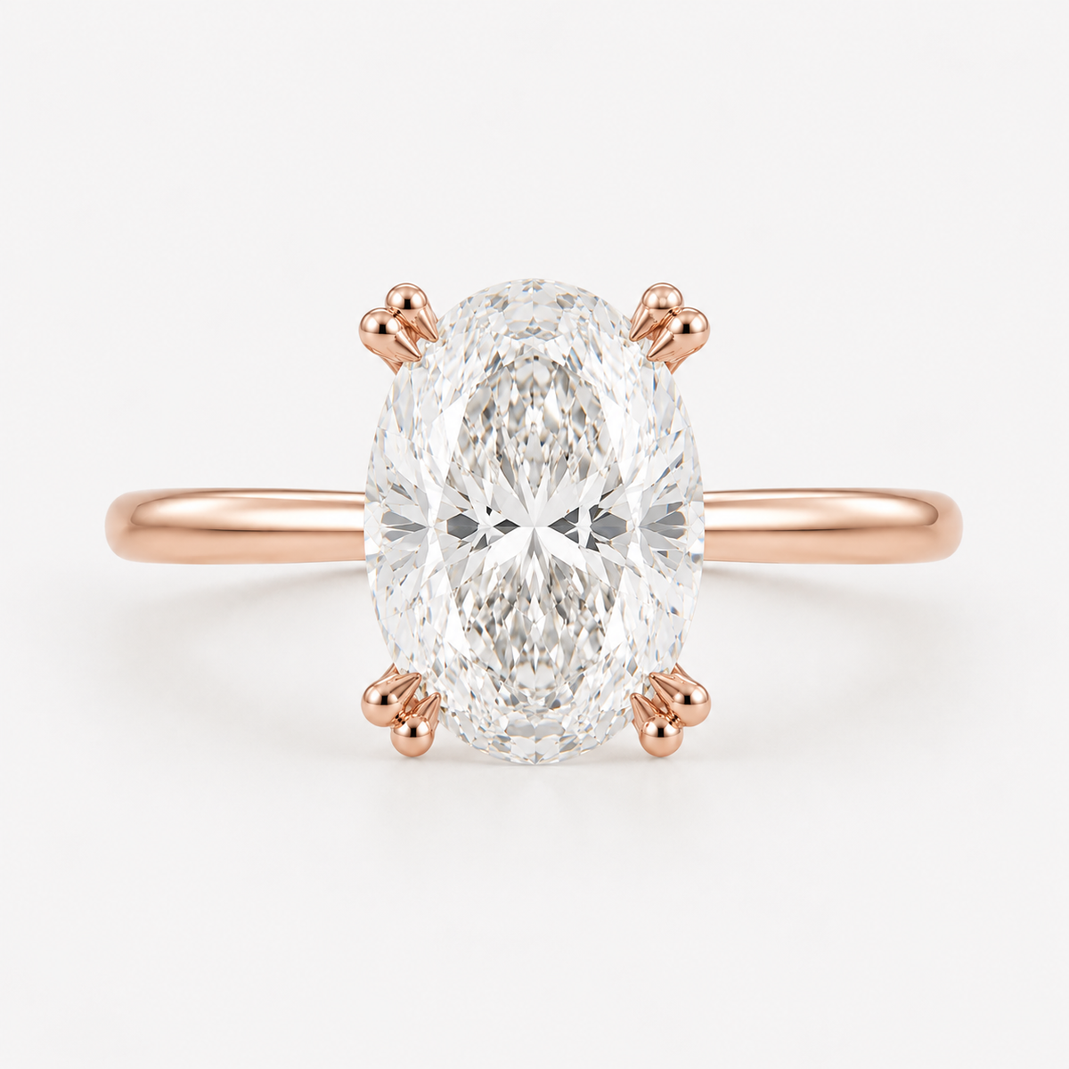 14K Oval Solitaire — Tulip