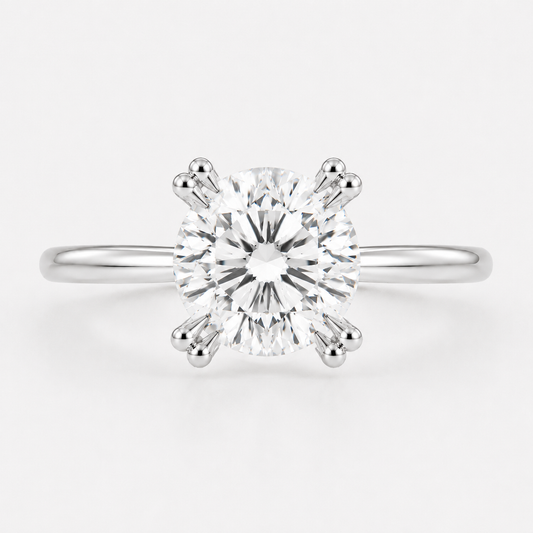 14K Round Solitaire — Tulip (New Design)