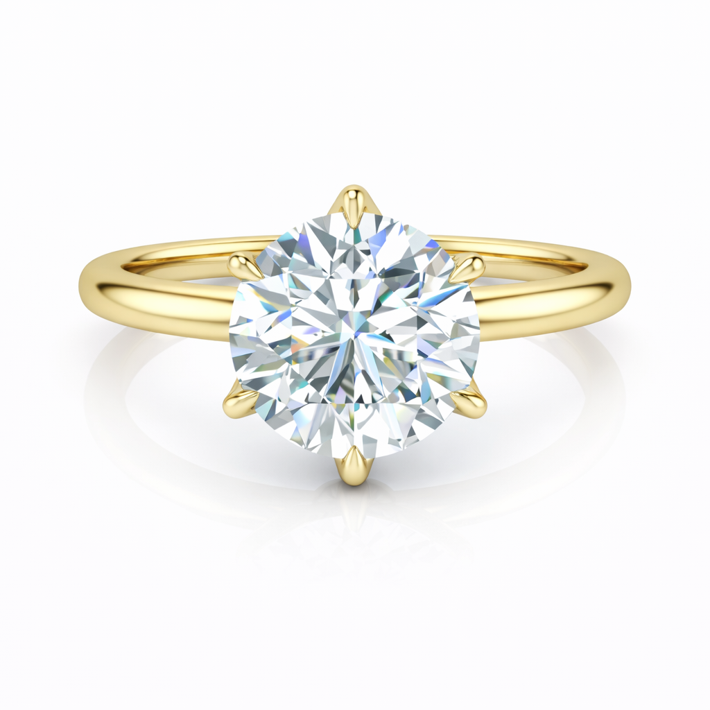 14K Round Solitaire — Tulip