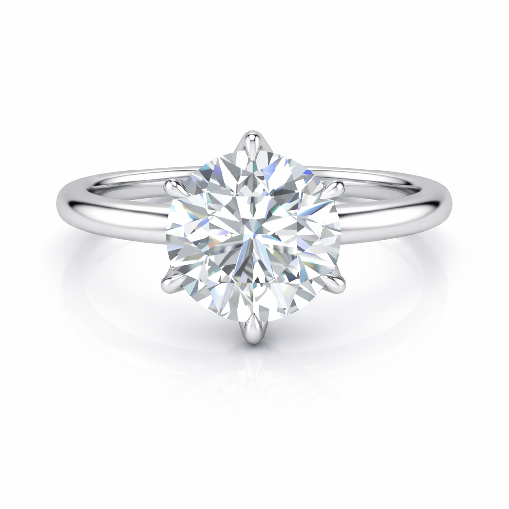 14K Round Solitaire — Tulip