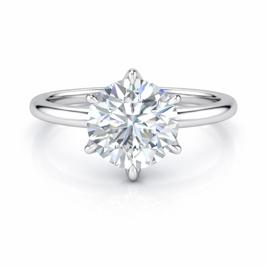 14K Round Solitaire — Tulip