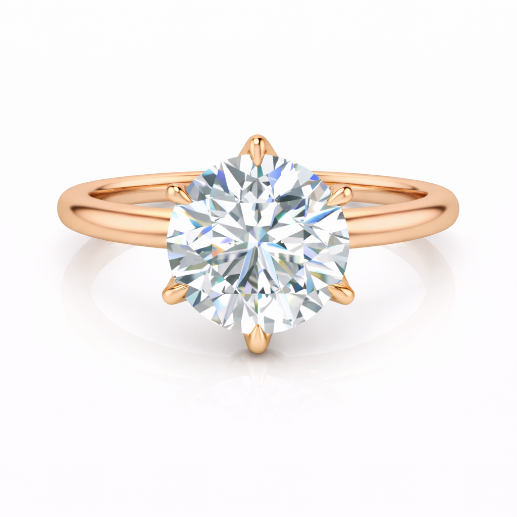 14K Round Solitaire — Tulip
