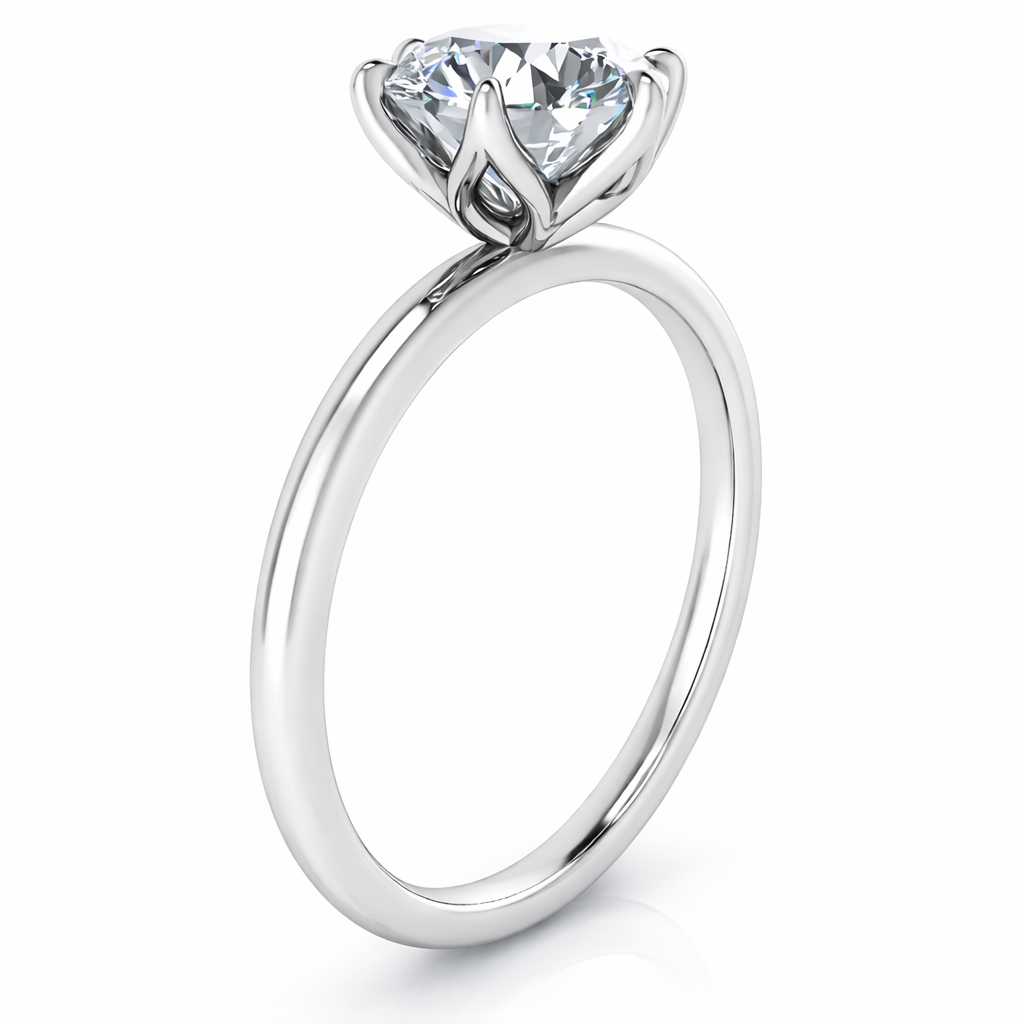 14K Round Solitaire — Tulip