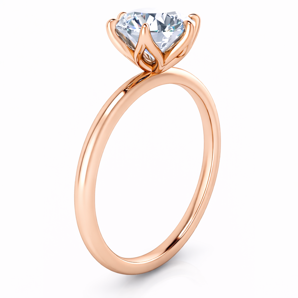 14K Round Solitaire — Tulip