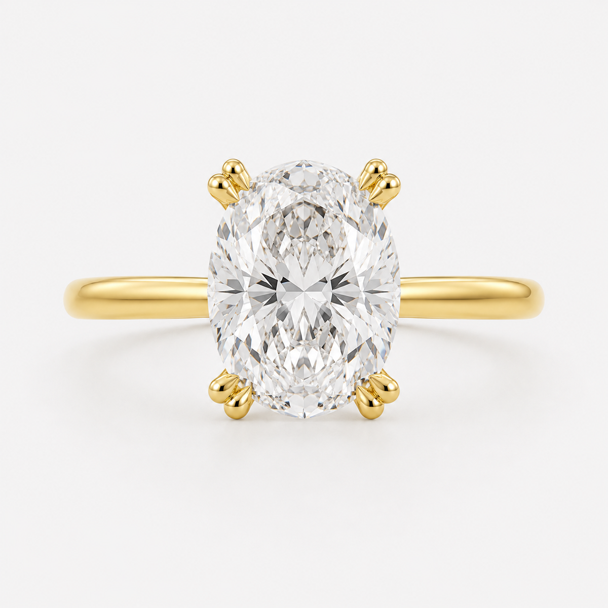 14K Oval Solitaire — Tulip