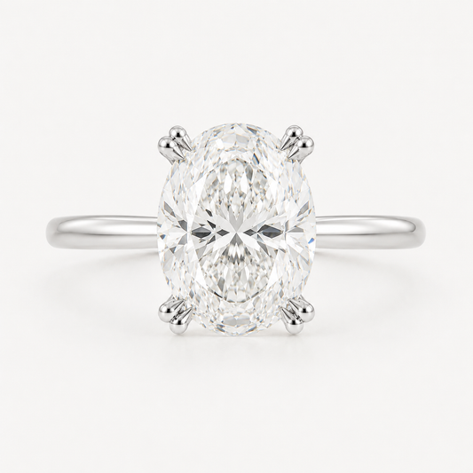 14K Oval Solitaire — Tulip