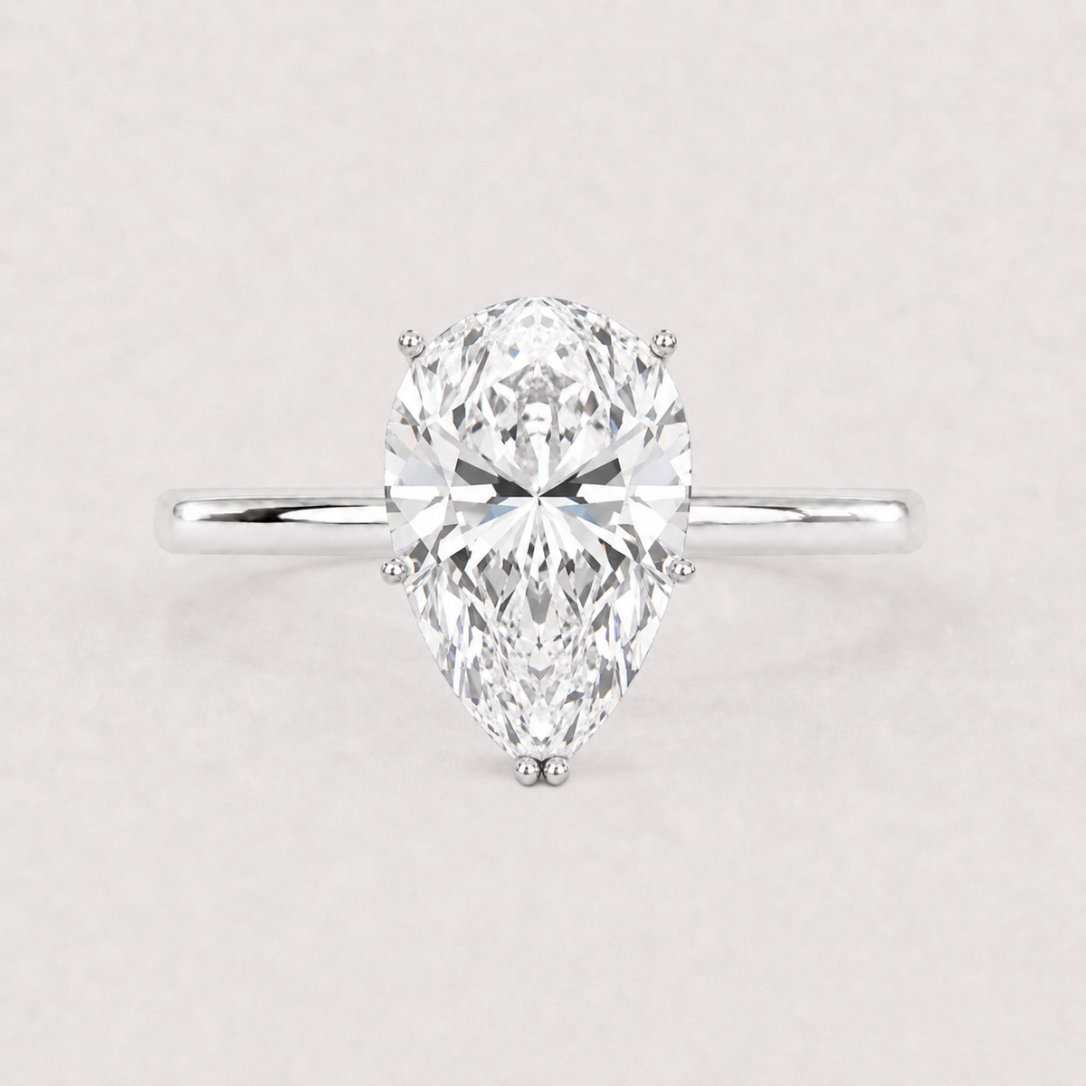14K Pear Solitaire — Tulip