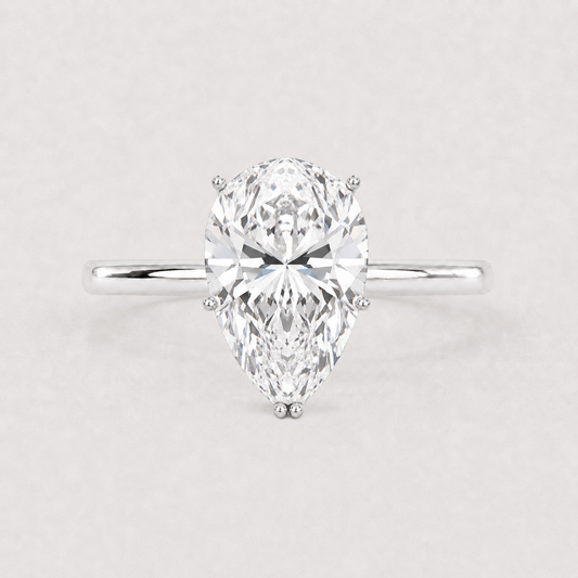 14K Pear Solitaire — Tulip