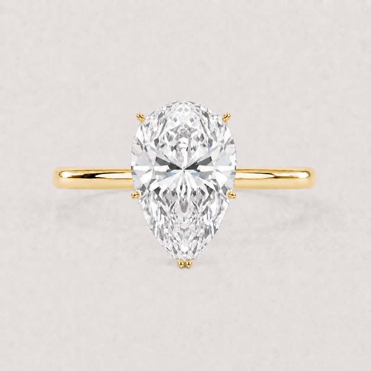 14K Pear Solitaire — Tulip