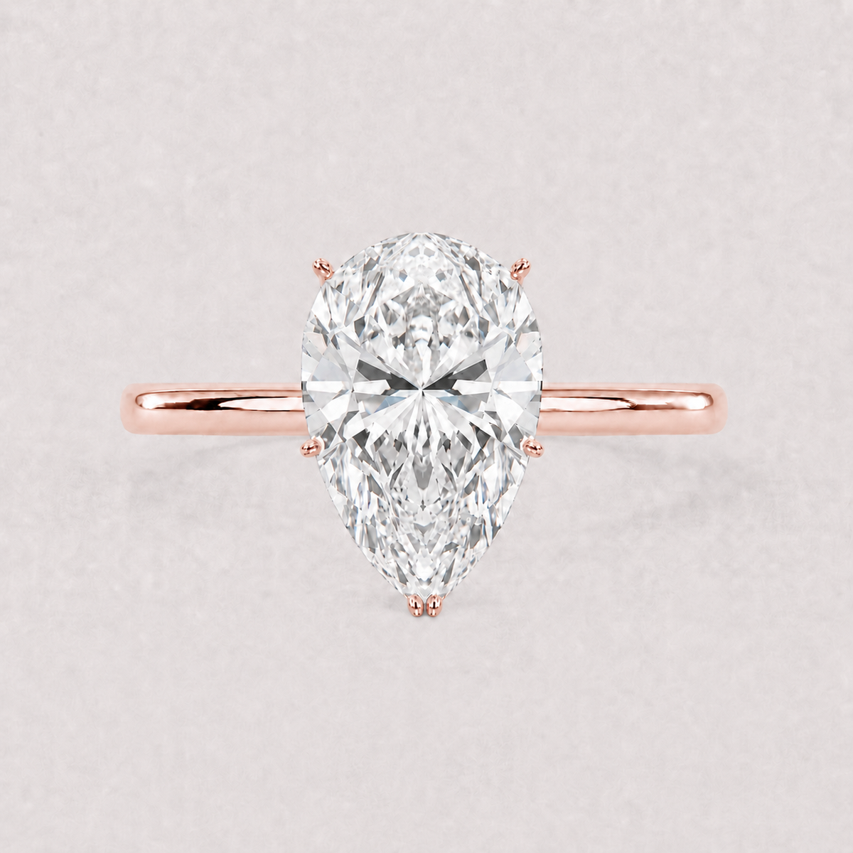 14K Pear Solitaire — Tulip