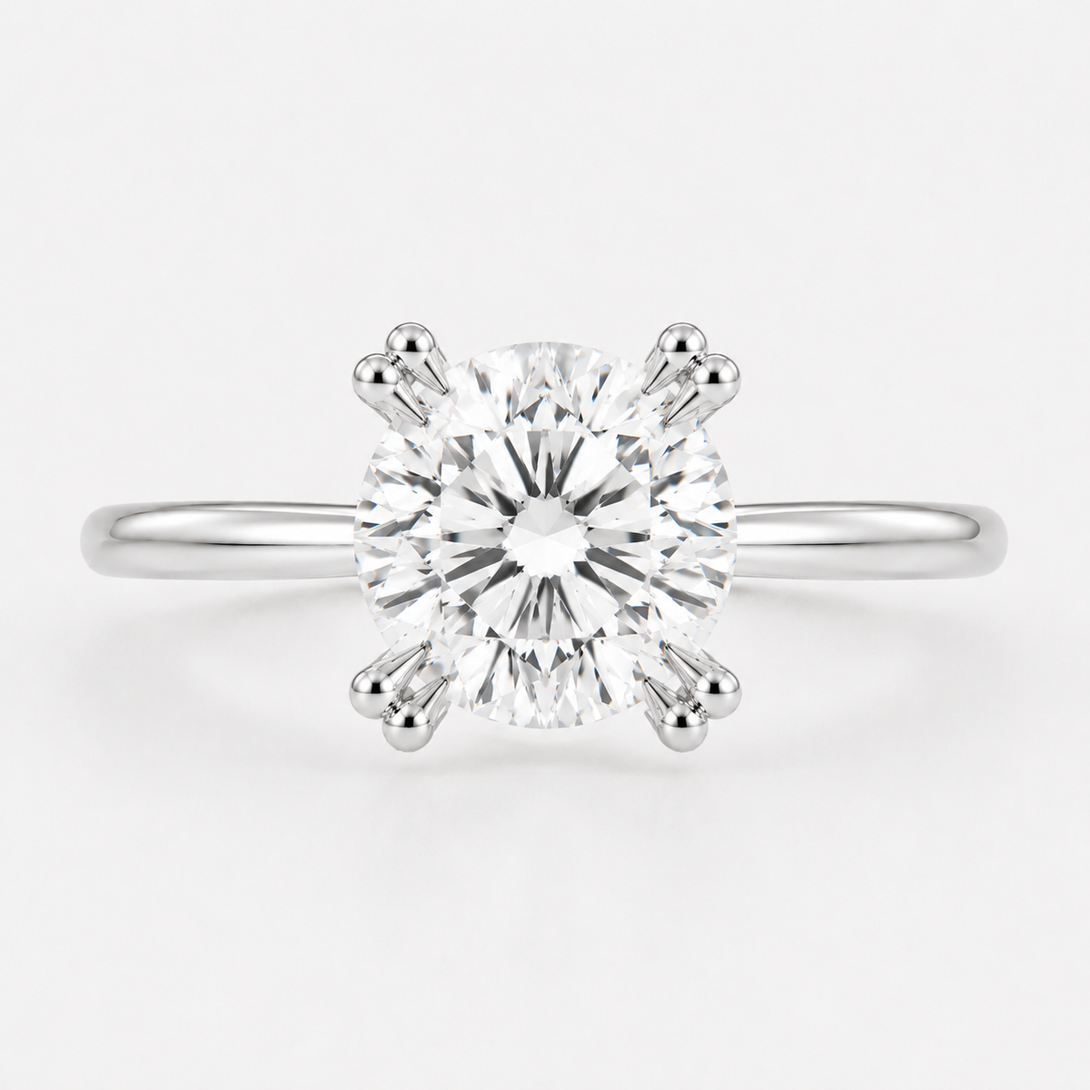 14K Round Solitaire — Tulip