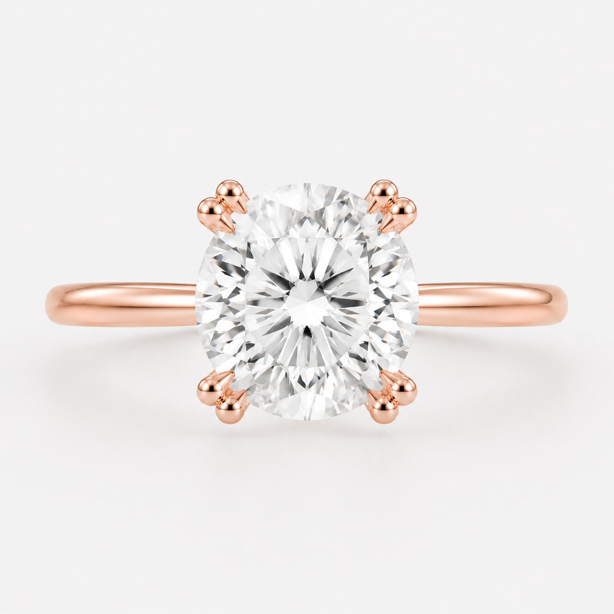 14K Round Solitaire — Tulip