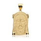 Two-Tone Jesus Face Braided Crown Beaded Panels Pendant - 10K Gold