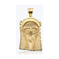 Two-Tone Jesus Face Braided Crown Hollow Back Pendant - 10K Gold