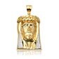 Two-Tone Jesus Face Braided Crown Hollow Back Pendant - 10K Gold