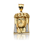 Two-Tone Jesus Face Braided Crown Lattice Back Pendant - 10K Gold