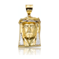 Two-Tone Jesus Face Silver Thorn Band Lattice Back Pendant - 10K Gold