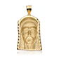 Two-Tone Jesus Face Thorn Crown Hollow Back Pendant - 10K Gold
