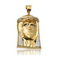 Two-Tone Jesus Face Thorn Crown Hollow Back Pendant - 10K Gold
