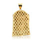 Two-Tone Jesus Face Thorn Crown Lattice Back Pendant - 10K Gold
