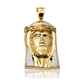 Two-Tone Jesus Face Thorn Crown Lattice Back Pendant - 10K Gold