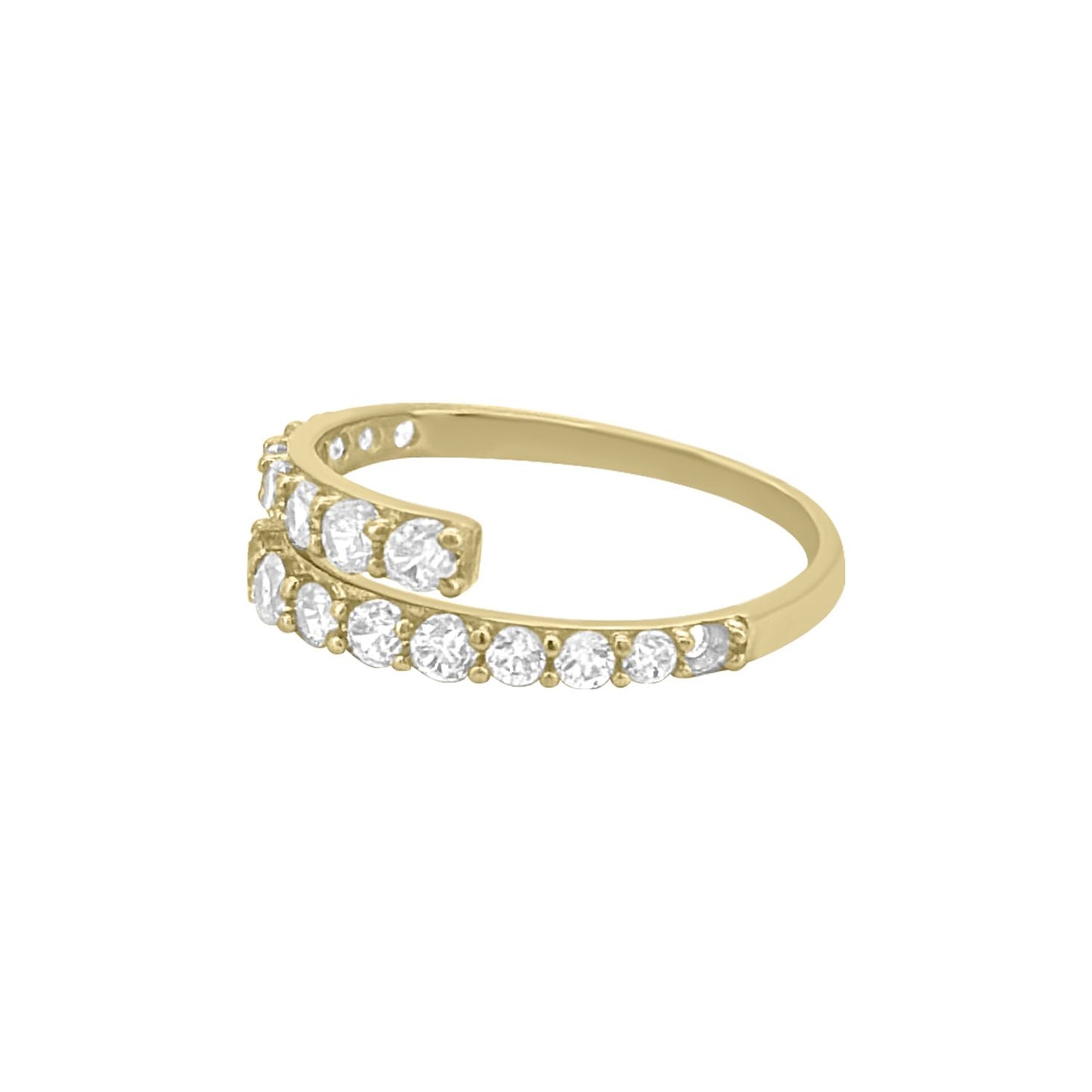 Twist Ring CZ - 10K Yellow Gold