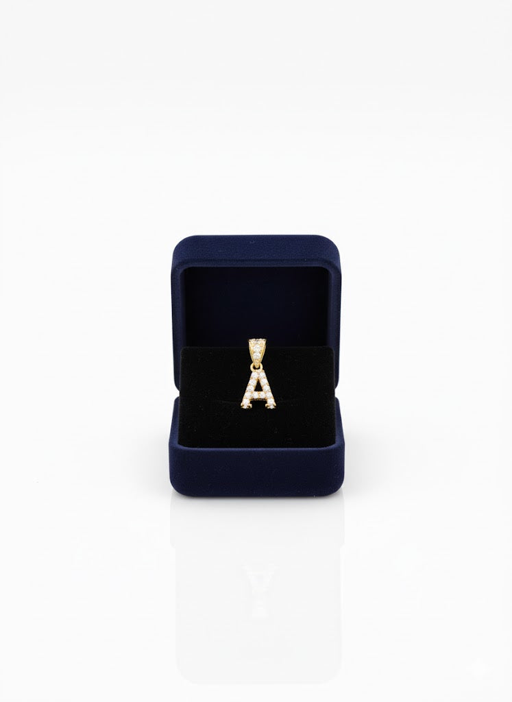 Tiny Initial Pendant  Charm - 10k Yellow Gold