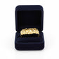 Nugget Cubic Zirconia Double Finger Ring - 10K Yellow Gold
