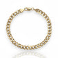 Brazalete de cadena de eslabones cubanos - Oro pavé amarillo de 10 quilates - Hueco