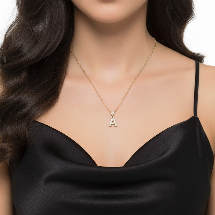 Tiny Initial Pendant  Charm - 10k Yellow Gold